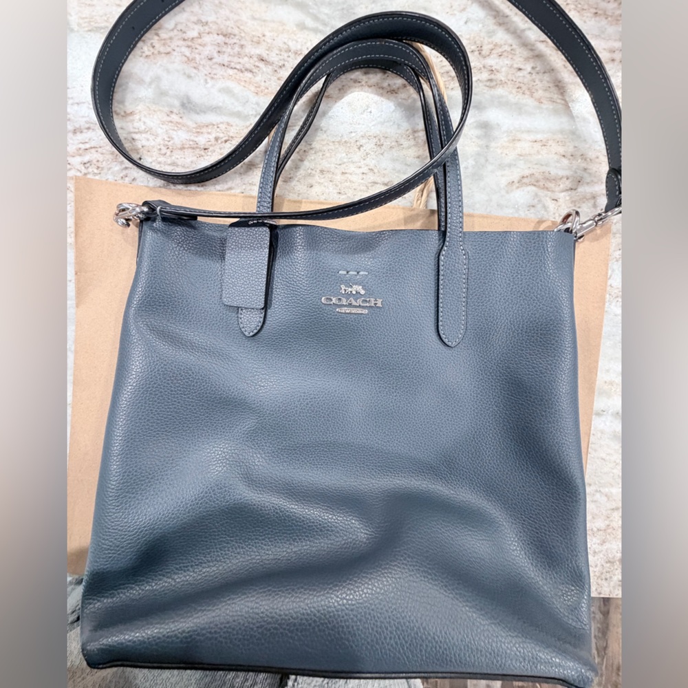 Coach Light Blue Leather Tote